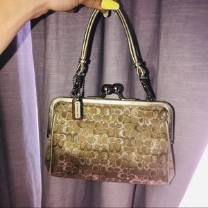 Genuine Coach Gold Small Clutch Handbag